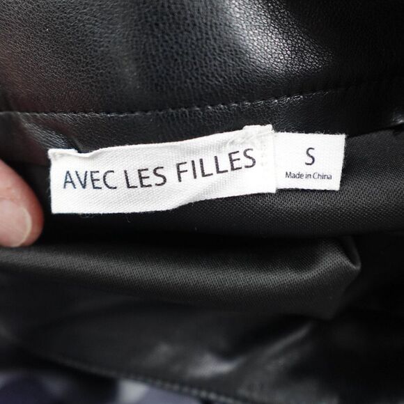 Avec Les Filles Women Skirt Small Black Buttery Soft Faux Leather A Line Y2K - Picture 4 of 8
